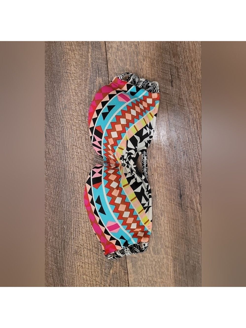 Xhilaration Multicolor Geometric Bikini Top
